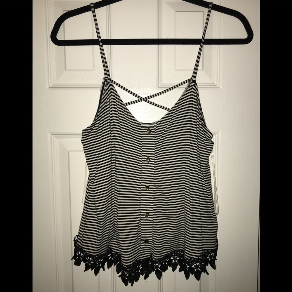 Black & white striped tank